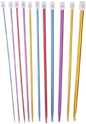 Zuoyou Crochet Hooks 11 Pack Diverse Size Assorted Color Tunisian Afghan Aluminum Knitting Needles Set (2mm to 8mm)