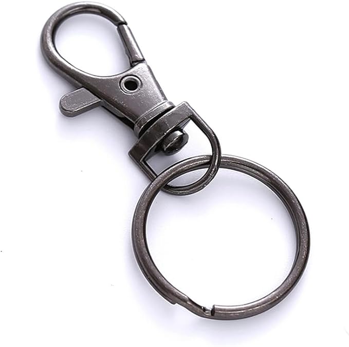 60 Pcs Premium Dark Grey Swivel Clasps Lanyard Snap Hooks with Key Rings, Key Chain Clip Hooks Lobster Claw Clasps for Keychain Clip Lanyard, Jewelry Making, DIY Crafts