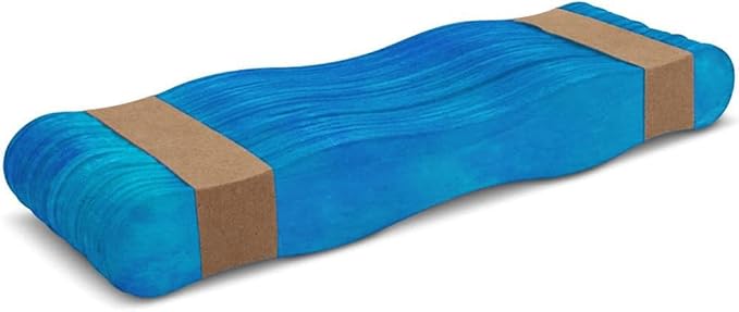 Wooden Blue 8" Fan Handles, Wedding Programs, Paint Mixing, Pack 50, Jumbo Craft Popsicle Sticks for Auction Bid Paddles, Wooden Wavy Flat Stems for Any DIY Crafting Supplies Kit, by Woodpeckers