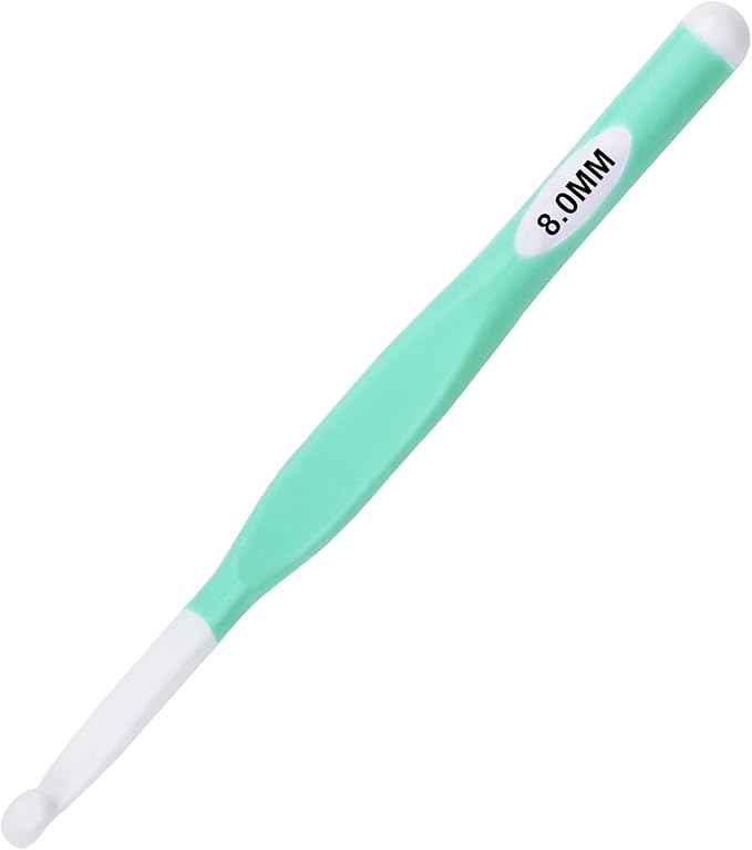 Hobekoee 8mm Large Crochet Hook,Big Crochet Hooks for Chunky Yarn,Extra Long Crochet Hooks with Soft Ergonomic Handle for Crocheting Yarn,Wool Roving
