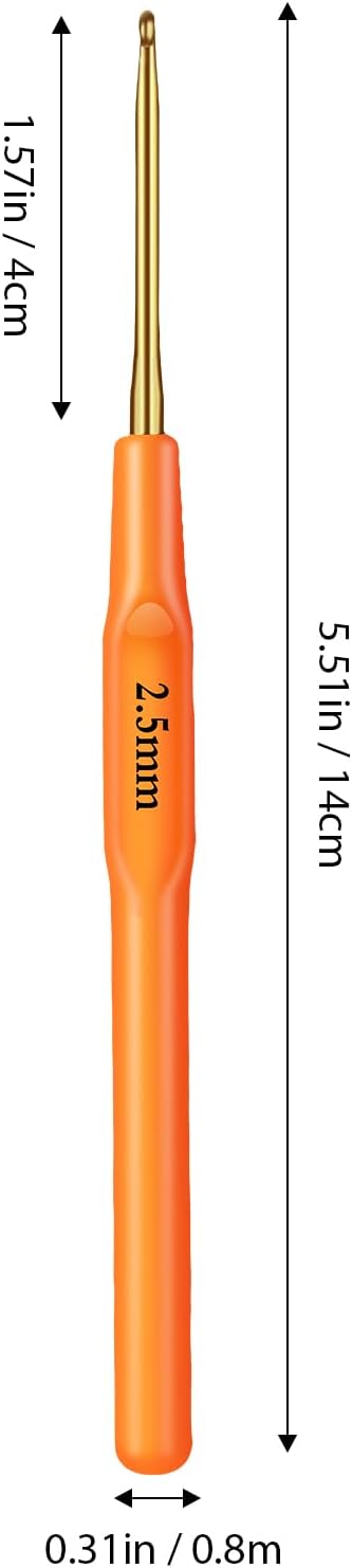 Ergonomic Crochet Hook,Crochet Needles, Ergonomic Handle Crochet Hook, Colorful Soft Handle Knitting Needles, Suitable for Beginners and Experienced Crochet Enthusiasts (Random, 2.5mm)