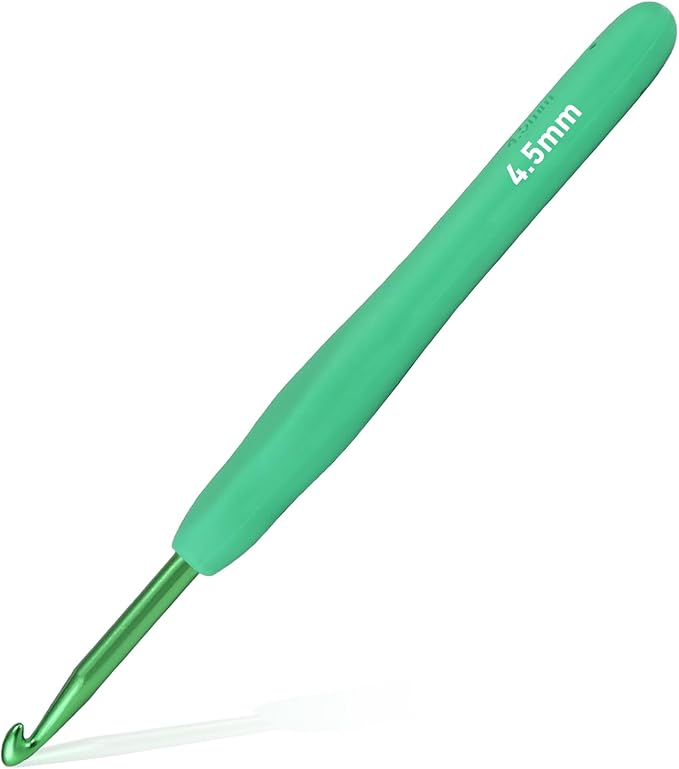 4.5mm Crochet Hook, Supers Smooth 4.5 mm Ergonomic Crochet Hooks for Beginner, Comfort for Arthritic, 1 Pack