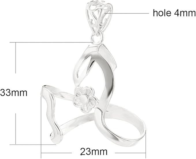 925 Silver Pendant Blank for 23X33mm Irregular Cabochons Pendant Setting Jewelry Finding Component for Charm Necklace Making