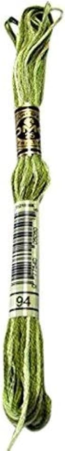 DMC 117-94 6 Strand Embroidery Cotton Floss, Variegated Khaki Green, 8.7-Yard