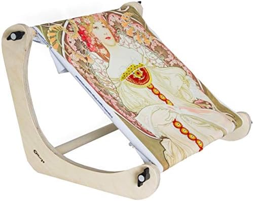 nurge adjustable embroidery table stand, cross stitch hoop stand for lap or table top cross stitch or tapestry , embroidery hoop holder. hand polished natural wood 190-3 ( 30cm )