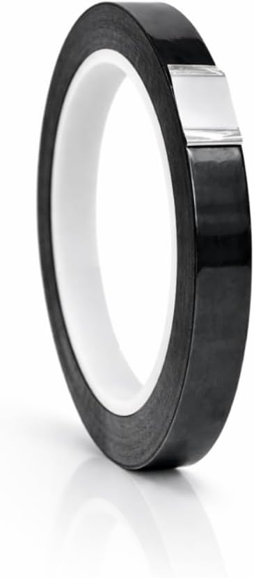 WOD MPFT2 Black Metalized Polyester Mylar Film Tape with Acrylic Adhesive, 1/2 inch x 72 yds. Vibrant Mirror Black Tape, Decor Tape for Detailing Accent Wall, Graphic Arts, Car and Boat Trim