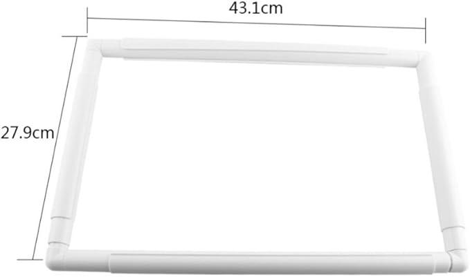 square embroidery hoop, plastic cross stitch frame, white cross stitching sewing hoop (17x11 inches)