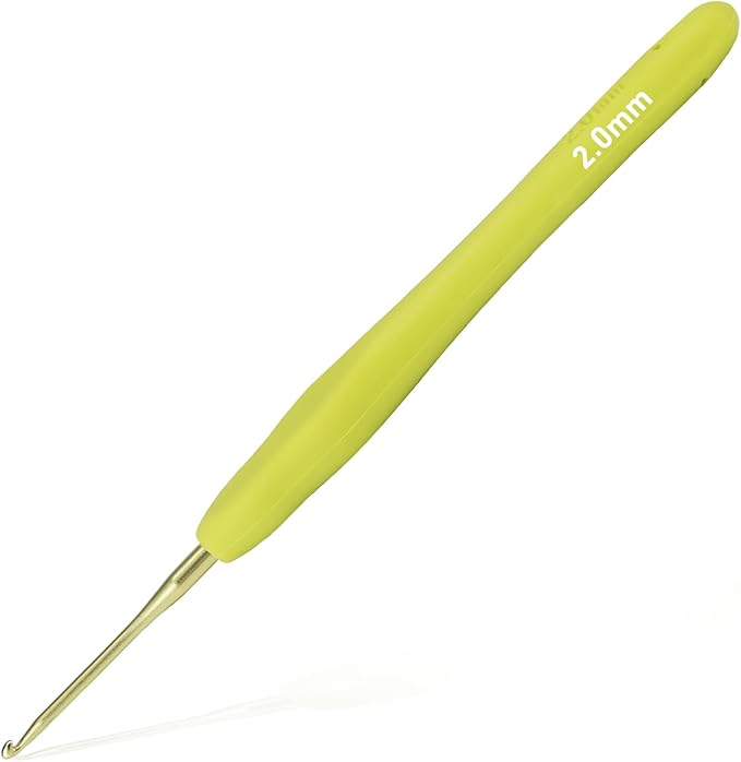2mm Crochet Hook, Small Size 2 mm Ergonomic Crochet Hooks for Beginner, Comfort for Arthritic, 1 Pack