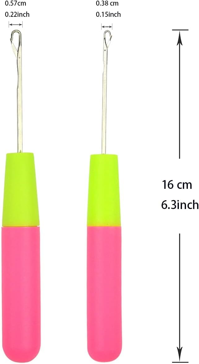9 Pcs Dreadlocks Tool Set Latch Hook Different Sizes Small Crochet Hooks Needle Interlocking Tool for Locs Hair Braiding, Rug Making and Art Crafts