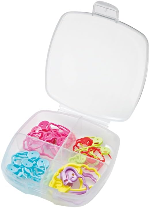 Clover 3033 Quick Locking Stitch Marker Set Multicolor, 3" Height x 3" Length x 1.2" Width
