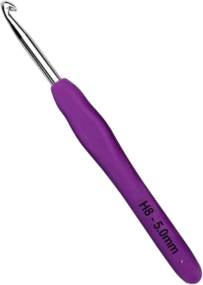 Mdoker Extra Long Crochet Hooks,Ergonomic Grip Soft Handles for Handmade DIY Crocheting,Crochet Hook Needles for Arthritic Hands,Size H/8(5.0MM)
