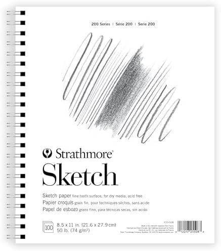 Strathmore 200 Series Sketch Pad, 8.5x11 inch, Side Wire - Artist Sketchbook for Drawing, Illustration, Art Class Students, 100 Sheets (Pack of 12)