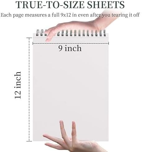 9" x 12" sketch book, top spiral bound sketch pad,90-sheets (68lb/100gsm), acid free art sketchbook artistic drawing painting writing paper for artists of all ages (mona lisa)
