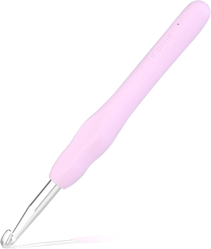 6.5 mm Crochet Hook, Ergonomic Handle for Arthritic Hands, Extra Long  Knitting Needles for Beginners and Crocheting Yarn (6.5 mm)