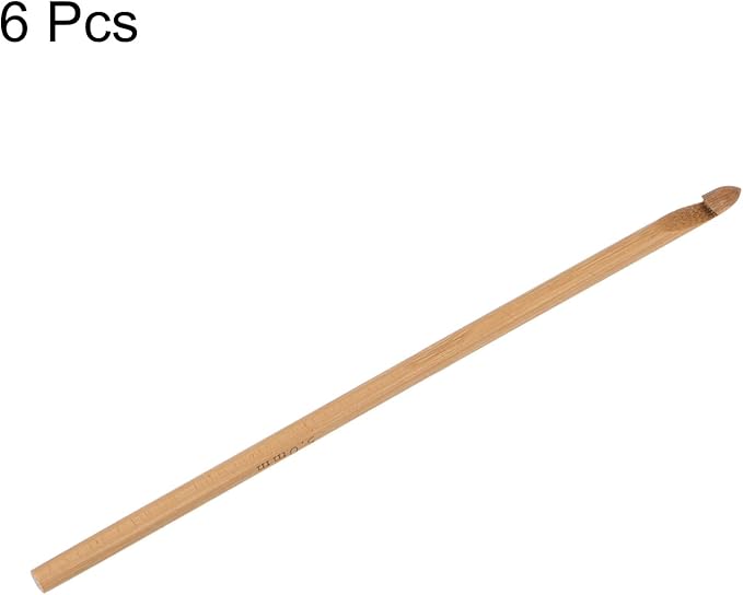 uxcell Wooden Bamboo Crochet Hook 5.0mm US Size H (Size 8) Knitting Needles for DIY Craft Yarn 6Pcs
