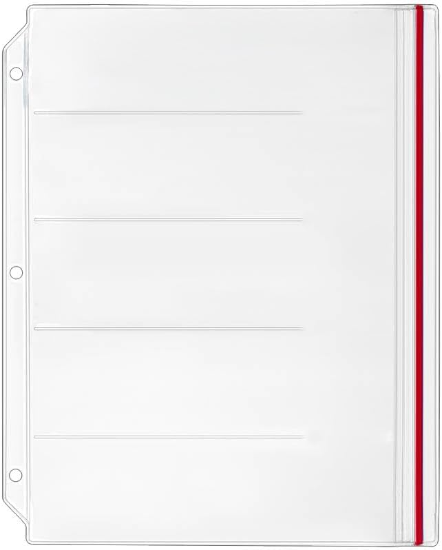 StoreSMART – Zipper Binder Page for Embroidery & Cross-Stitch Floss Thread Skeins, Holds 5 Skeins - 10-Pack - (DP600-5-FLOSS-10)