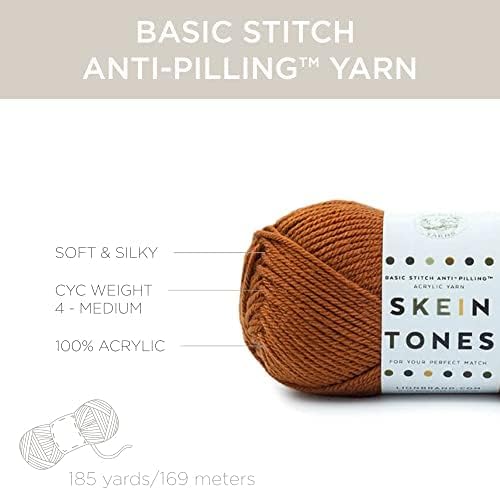 Lion Brand Yarn Basic Stitch Anti-Pilling Knitting Yarn, Yarn for Crocheting, 2-Pack, Lemonade