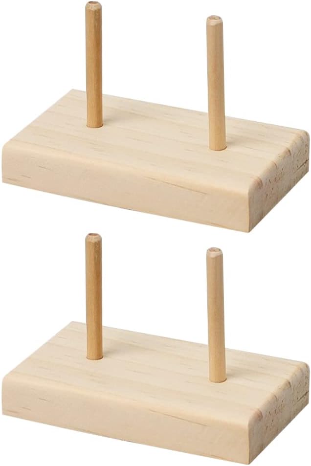 2 Pcs Wooden Thread Holder Embroidery Thread Rack Sewing Wire 2 Spool Stand for Embroidery Quilting