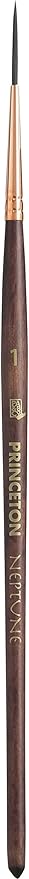Princeton Artist Brush, Neptune Series 4750, Synthetic Squirrel Watercolor Paint Brush, Script Liner, Size 1
