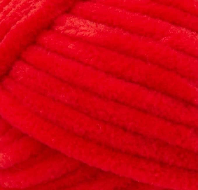 Premier Yarns Parfait Chunky Chenille 3.5 Oz Super Bulky Weight 3 Pack Bundle with Bella's Stitch Place Holders (Poppy)