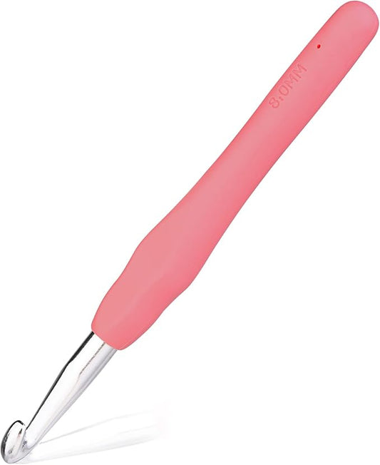 8 mm Crochet Hook, Ergonomic Handle for Arthritic Hands, Extra Long  Knitting Needles for Beginners and Crocheting Yarn (8 mm)
