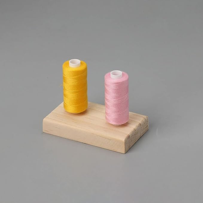 2 Pcs Wooden Thread Holder Embroidery Thread Rack Sewing Wire 2 Spool Stand for Embroidery Quilting