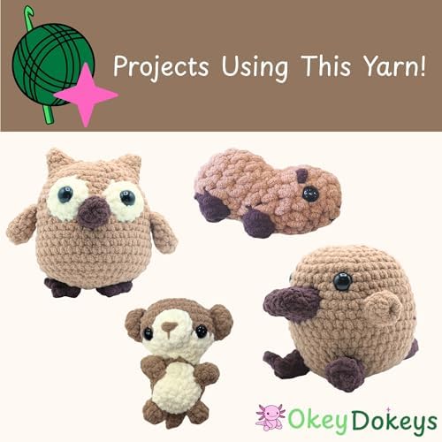 Size 6 Chenille Yarn 50g/32yds, 100% Polyester, Never Compressed to Keep Yarn Fluffy, 1 Pack, Each Skein - 1.76oz/50g, 32yds/35m, for Crocheting and Amigurumi, Neutral Tan, Color 12