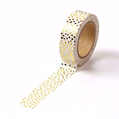 CIAIJE Wave Foil Dots Washi Tape, 5/8" x 393 Inches (15mm x 10M) Craft Decorative Tape