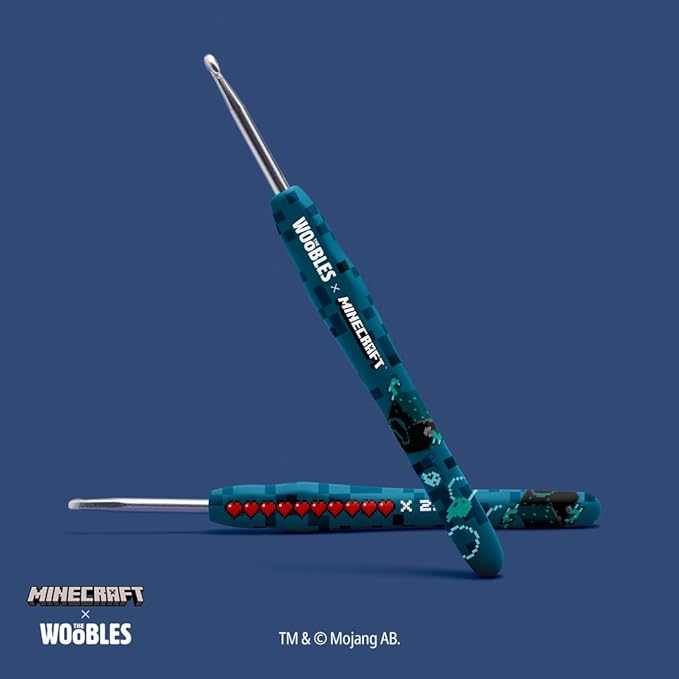 The Woobles Minecraft Crochet Kit – Beginner Crochet Kit for Adults, Easy Knitting Kit with Woobles Yarn, DIY Crafts, Crochet Animals, Minecrafts, Gift for Gamers & Crafters (Warden)
