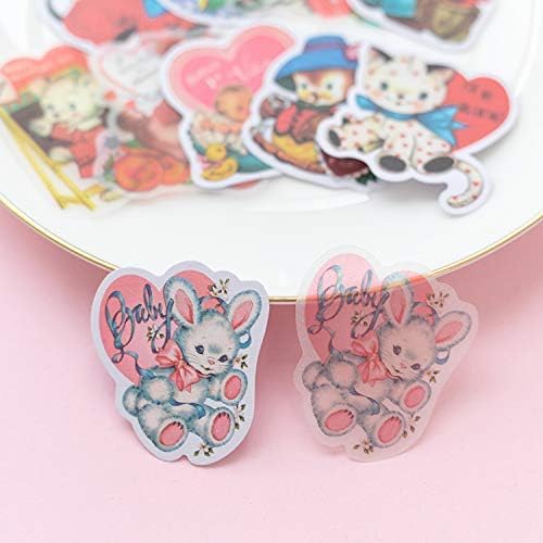 Alideco 80Pcs Vintage Scrapbooking Stickers Lovely Animals Funny Aesthetic Kawaii Stickers for Adult for Girls Journaling Assorted Phone Adult