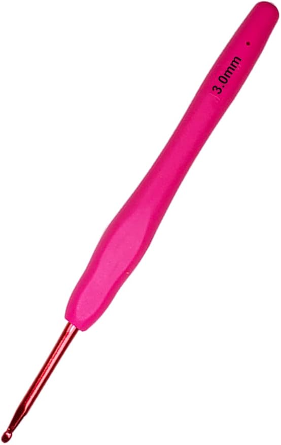 Hobekoee Size D/3mm Crochet Hook Ergonomic Handle for Arthritic Hands Soft & Smooth Knitting Needles for Beginners and Crocheting Yarn