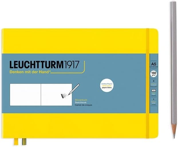 Leuchtturm1917 - Medium Landscape Hardcover Sketchbook (Lemon) - 112 Pages of 150g/m² Paper