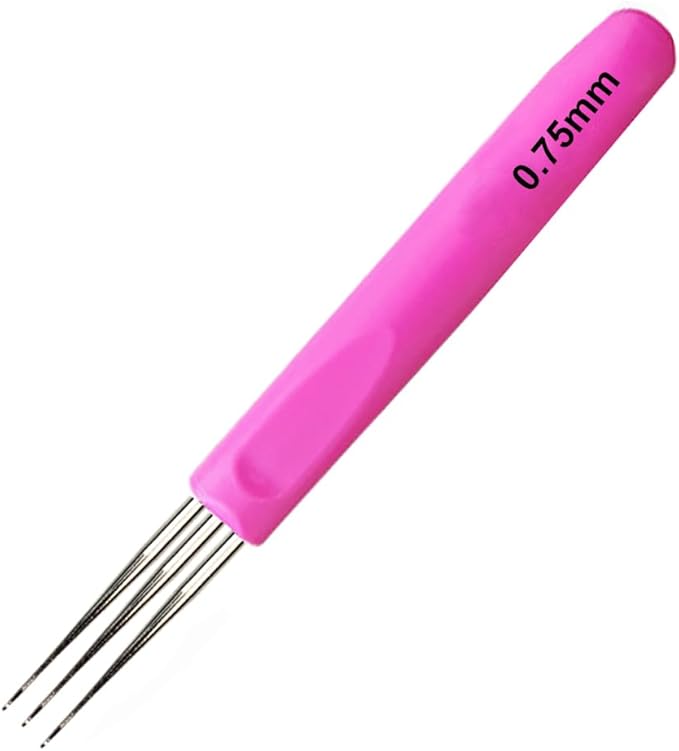 Weabetfu Dreadlocks Crochet Hooks with Ergonomic Handle,Dreadlock Needle Tool for Craft,Dreadlock Crochet Hook for Hair 0.75mm 3 Hook