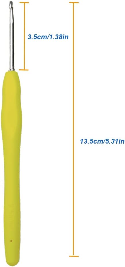 Size 7.0mm 8.0mm Crochet Hooks Set for Arthritic Hands Ergonomic Soft Grip Handles Crochet Needles for Beginners Advanced Smooth Knitting Needle Hooks for DIY Knitting Sweaters Socks