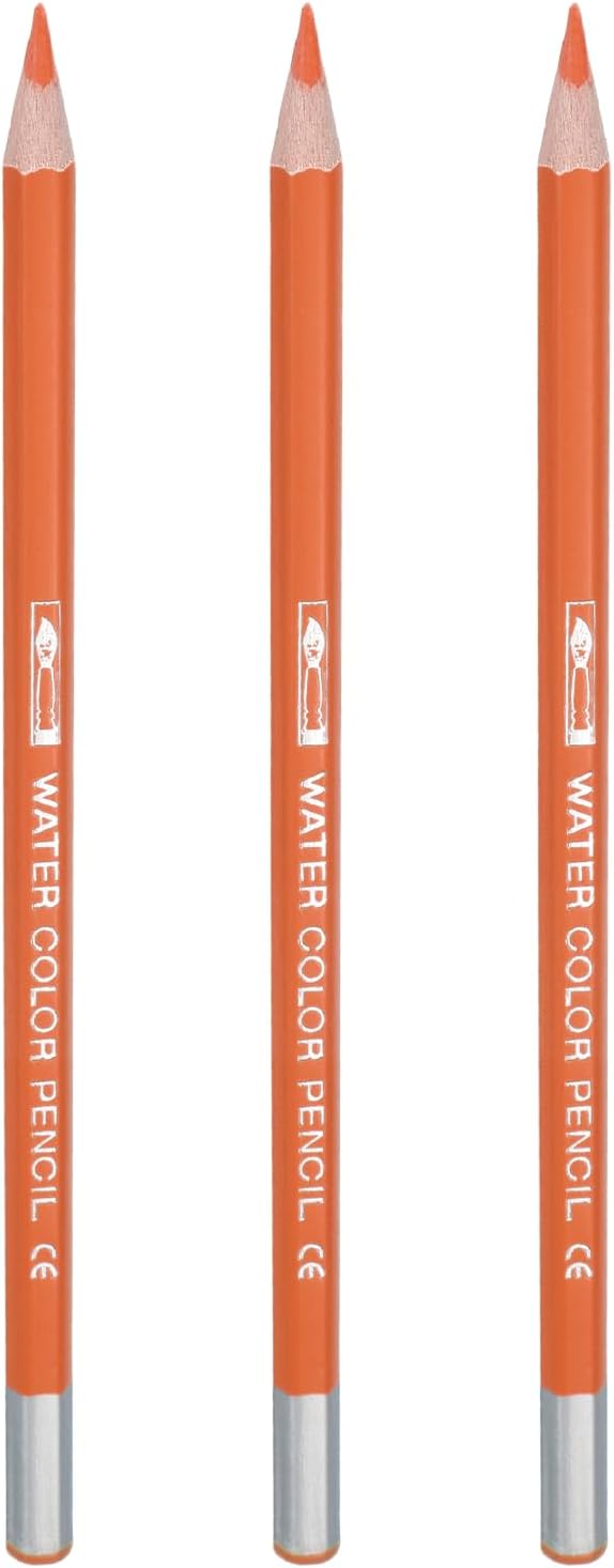 PATIKIL Watercolor Pencils, Orange - red Color Pencil Set Sketch Coloring Drawing Colored Pencils Bulk Artist Drawing Supplies for Adult Coloring Book Blending, 3 Pcs