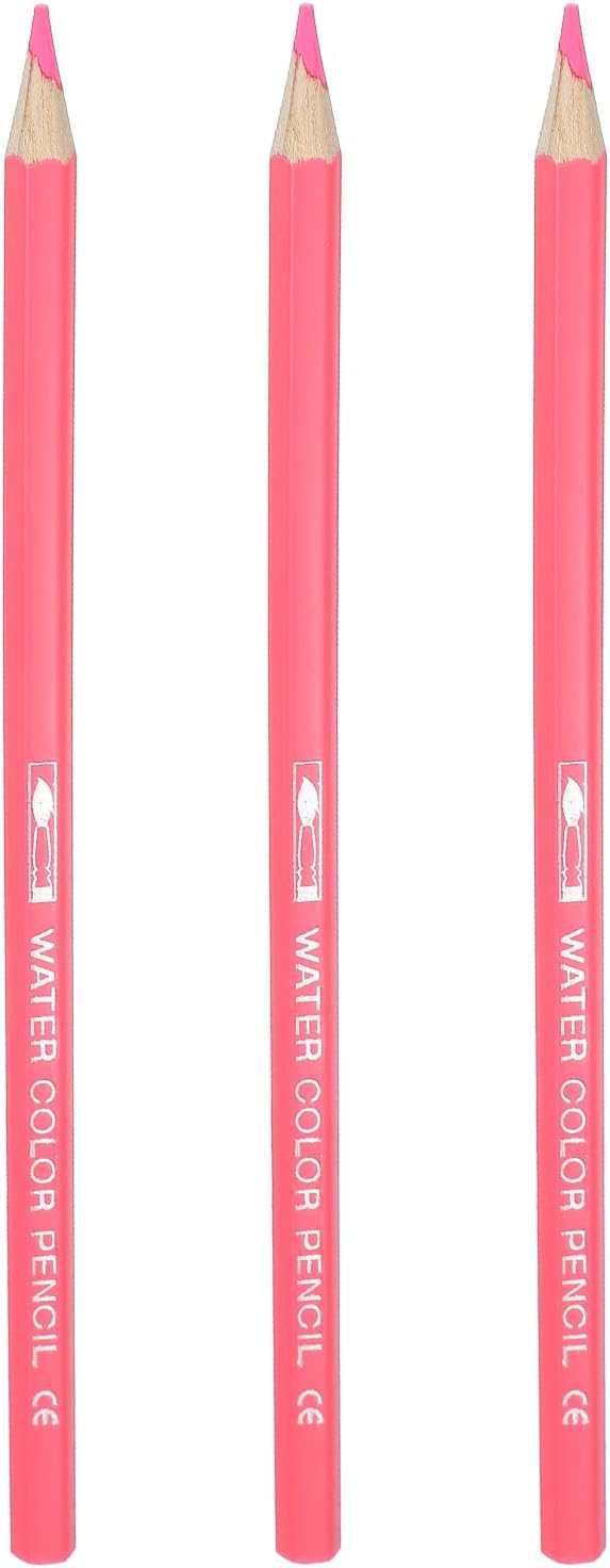 PATIKIL Watercolor Pencils, Light Pink Color Pencil Set Sketch Coloring Drawing Colored Pencils Bulk Artist Drawing Supplies for Adult Coloring Book Blending, 3 Pcs