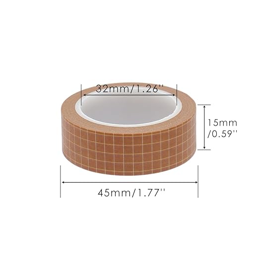 Mogoostry 2 Rolls Plaid Washi Tapes 0.6inch Width Brown Adhesive Paper Grid Decorative Masking Tapes for DIY Craft Party Decor Gift Wrapping Box Label