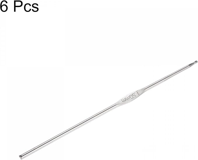 uxcell Stainless Steel Crochet Hook 1.5mm US Size 8 Knitting Needles for DIY Craft Yarn 6Pcs