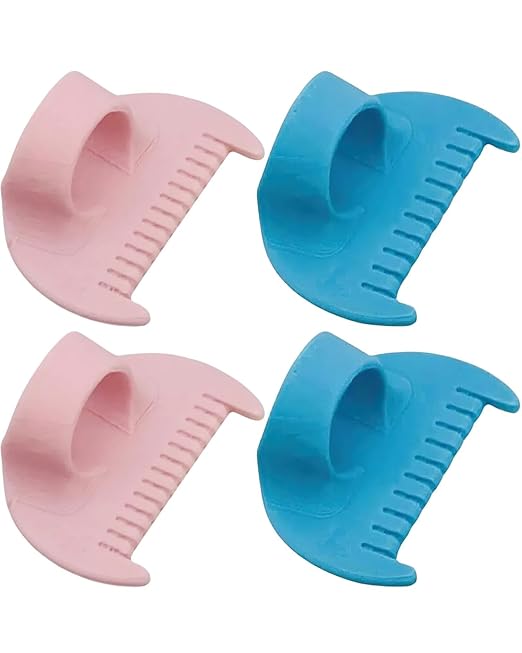4 PCS Sewing Tool Set - Edge Stitch Lock and Sewing Gauge, Blanket Stitch Guide Tool for Hand Sewing, Quilting, Hemming & Crafts - Blue & Pink with 3 mm & 4 mm