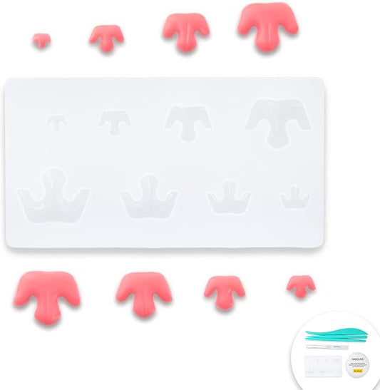 Nuvretk 8 Cute Silicone Molds for Needle Felting - Cat Nose Shapes for Stuffed Animals, DIY Crafts, and Accessories (Garfield)