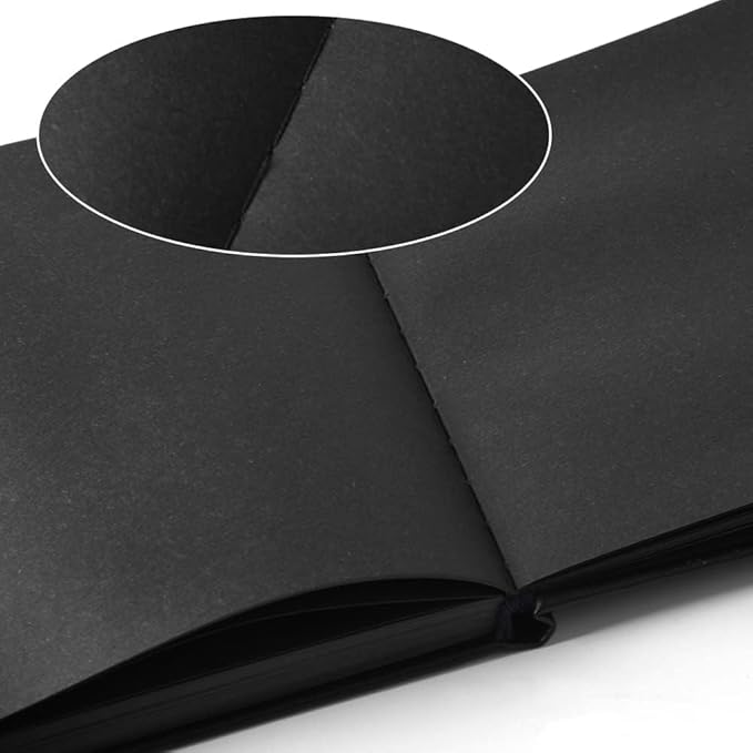 Mifuner Small 5x5 Black Notebooks 110gsm 82 Sheets/164 Pages mini blank sketchbooks Travel Journal Pocket Hardcover Paint Writing Notebook Blank Diary Memo Planner Sketchbook Black Paper