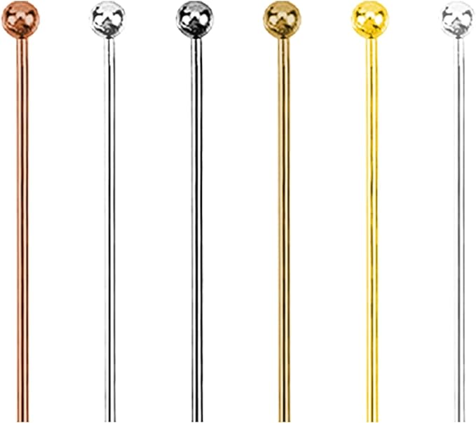 Mandala Crafts Assorted 1 Inch Metal Ball Head Pins for Jewelry Making Earring Making Supplies - 850 Jewelry Findings for Making Earrings DIY Bracelets Rosary Charms