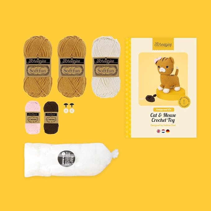 Scheepjes Amigurumi Kit Cat and Mouse Crochet Toy Complete Set for DIY Lovers