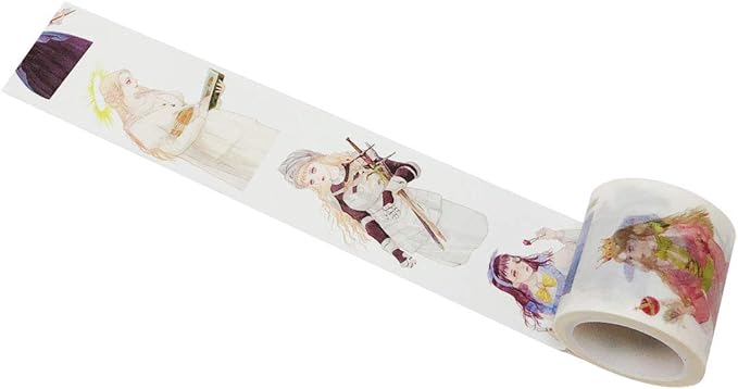 Wrapables Decorative Festive Wide Washi Masking Tape, 35mm x 5m, Medieval Maidens