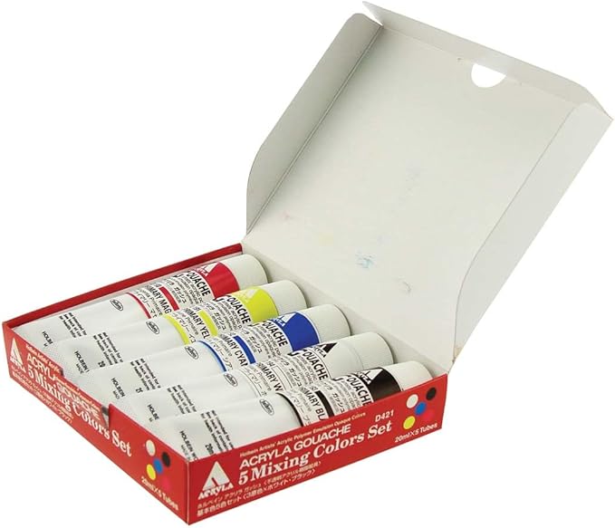 Holbein Acryla Gouache 20ml Primary Mixing Colors Set of 5