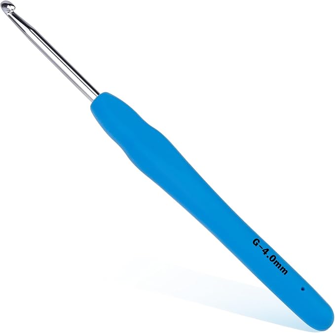 Crochet Hook, 4.0 mm Ergonomic Crochet Hook, Crochet Needles for Arthritic Hands, Knitting Needles with Soft Handle Beginners and Experienced Hobbyists (4.0 mm)