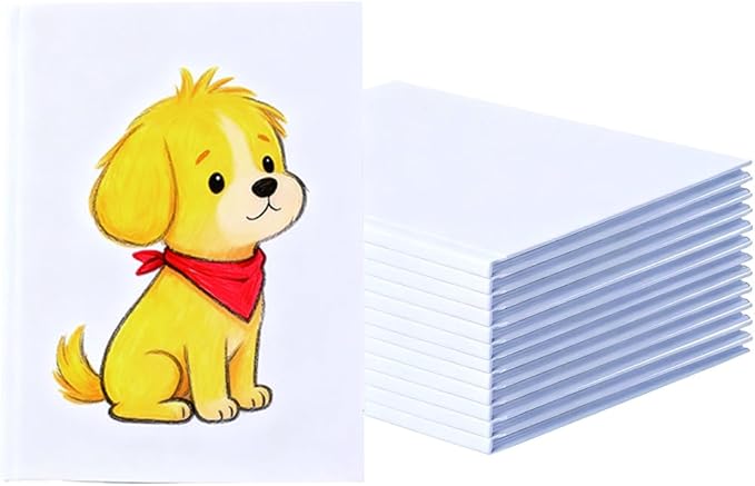 12PCS 6x8 Inch White Blank Books for Kids 160GSM Blank Hardcover Book to Write Stories Hardcover Sketchbooks for Students DIY Make Your Own Book Blank inside 48 Pages