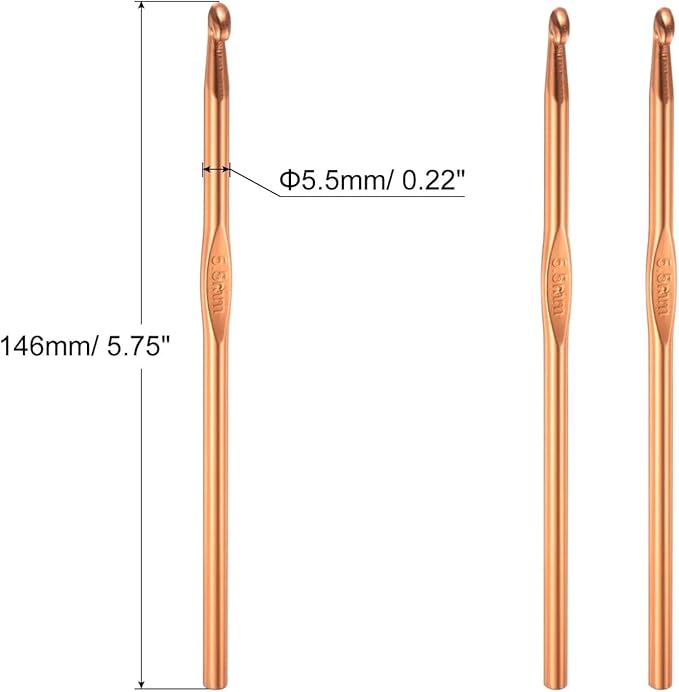 HEYLEAYAR 5.5MM Aluminum Crochet Hooks 14PCS,Aluminum Crochet Needle Size 9,Crochet Hooks Bulk for Knitting Craft Yarn Contribute to Beginners
