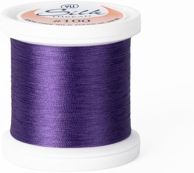 YLI Threads Silk Thread – 100 wt Fine Japanese Silk for Appliqué, EPP, and Quilting - Purple