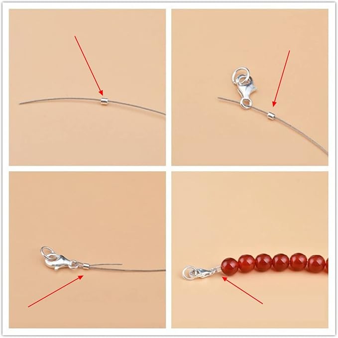 1600 Pcs Jewelry Making Accessories Set with 100 Pieces Lobster Claw Clasp 300 Pieces Bead Tips Knot Covers 600 Pieces Crimp Tube Beads and 600 Pieces Open Jump Ring Connectors for Jewelry Making